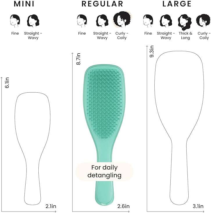 Tangle Teezer Ultimate Detangler Curly Hair Brush, Dry & Wet Hairbrush, Reduces Frizz & Breakage, for 3C to 4C Curly Hair Types, Aqua Green - Image 7