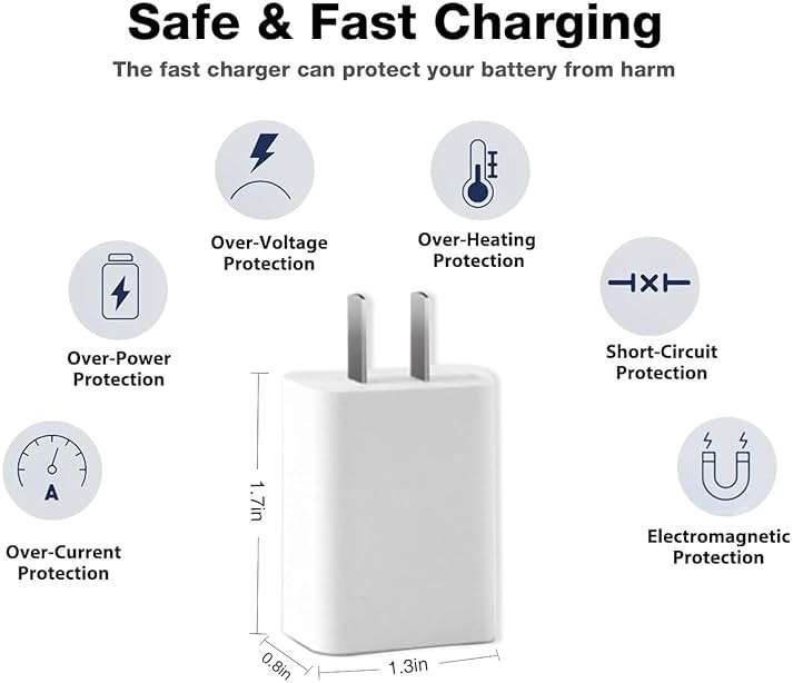 Wall Charger for Apple TV Remote (3rd) & Apple TV 4K Remote (3rd), 3.3 Ft USB-A to USB-C Cable for Apple TV Siri Remote (3rd Generation) Charging Cord, Apple TV 4K Remote (3rd Gen) Charger (White) - Image 5