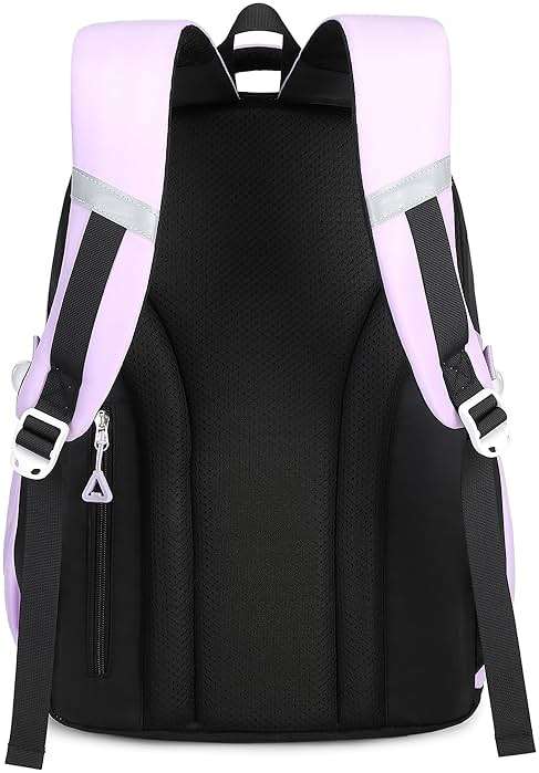 MUSEVOS Girls Backpack, Ideal School Backpack for Girls from Elementary to Teen Years, Kawaii Bookbag Cute Large Capacity (BLACK&PURPLE) - Image 7