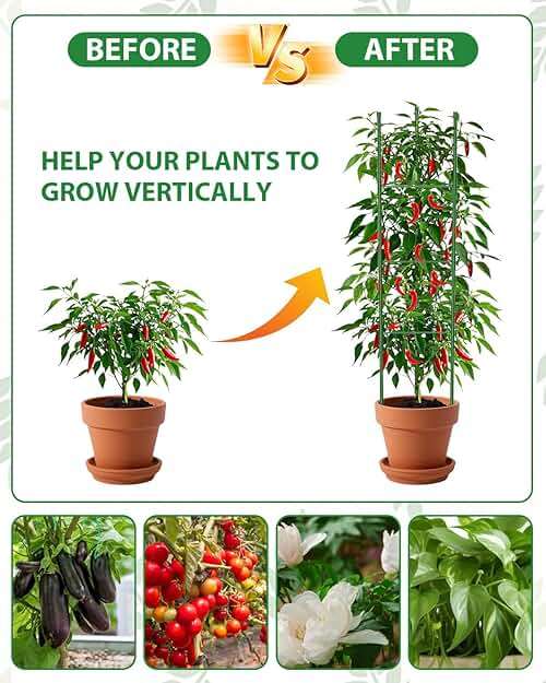 MYMULIKE 3 Pack Tomato Cages for Garden, 51in*13in Adjustable Tomatoes Plant Stakes Support Cages Trellis, Garden Trellis for Vegetable Flowers Fruits Climbing Plants- 20 Binding Wires Included - Image 8