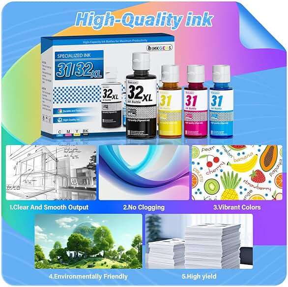 31 32XL Ink Bottle Set Refill for HP Smart Tank 7600 7602 7300 7301 7001, 5000 5101 5102, 6000 6001 651 551 Printer. Black CMY - Image 4