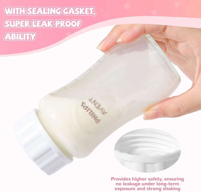 3 Pack Silicone Sleeves for Philips Avent Natural Glass Baby Bottle, Food Grade Silicone Cover and 3pcs Travel Caps, Lids Replacement (White+Pink+Purple, 8oz) - Image 6