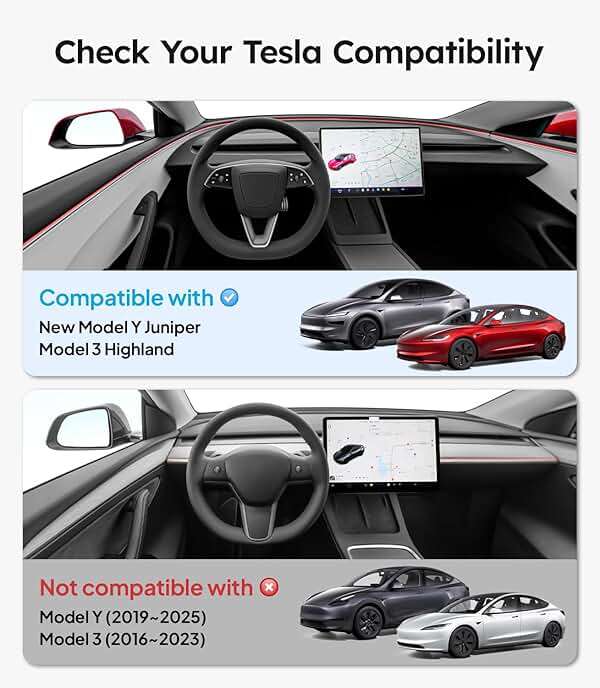 Wigoo Center Console Organizer for Tesla Model Y Juniper (Only Premium & Performance 2025 2026) and All Model 3 Highland Accessories [Double-Layer Storage, Smooth Sliding] 4PCS Black - Image 6
