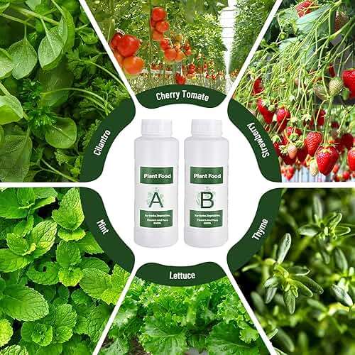 Tigvio 1000ml Hydroponic Nutrients A&B for Aerogarden Plant Food with 2 Measuring Cups - Fertilizer for Indoor Hydroponics Garden & Growing Vegetables, Fruits, Flowers (1000ml) - Image 4