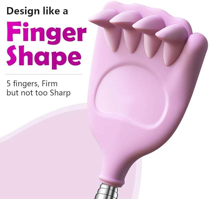 HIWZZI Back Scratcher Extendable Silicone Bear Claw Massager Tool Telescoping Stocking Stuffers for Itches Lotion Application Spa Men Women Kids Adults the Disabled Baby Purple - Image 5