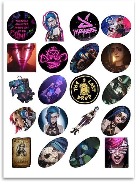 Arcane Jinx Character 20 2" Wide Stickers Sheet for Journal Water Bottle Scrapbook - Image 1