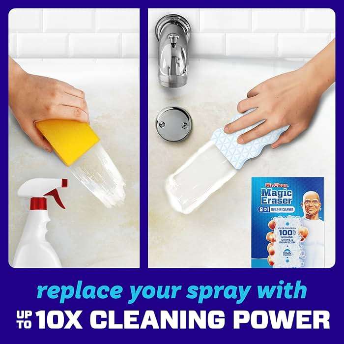 Mr. Clean Magic Eraser Foaming Sponge, All Purpose, Dawn Cleaning Power, Wall Cleaner, Sneaker Cleaner, Oven Cleaner, Kitchen, Bathroom, Shower Cleaning Supplies, Scrubber, Ultra Foamy, 7ct - Image 3