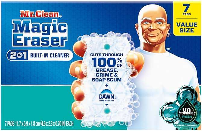 Mr. Clean Magic Eraser Foaming Sponge, All Purpose Cleaner, Dawn Cleaning Power, Wall, Sneaker, Oven Cleaner, Kitchen, Bathroom, Shower Cleaning Supplies, Scrubber, Ultra Foamy, 7ct - Image 11