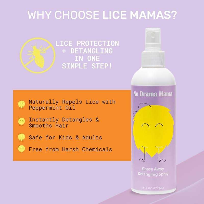 Lice Mamas Kids Hair Spray for Everyday Use on All Hairs Types - Natural Protection Spray with Peppermint Oil for Whole Family - Keep Hairs Soft, Manageable & Shielded with Easy-to-Use Detangling - Image 3