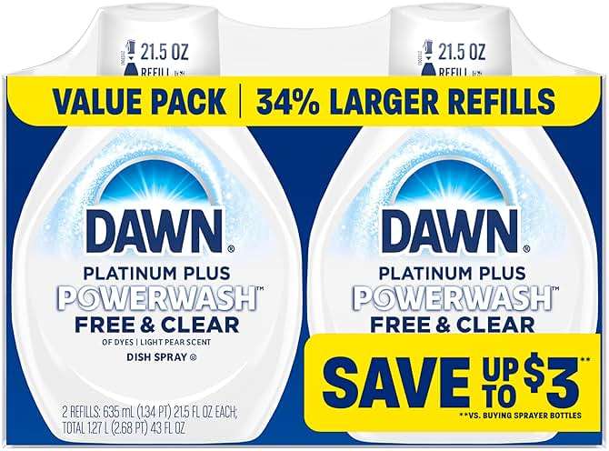 Dawn Powerwash Spray Refill, Dish Soap, Dishwashing Liquid, Free & Clear, 2 Refills, 43 Fl Oz - Image 10