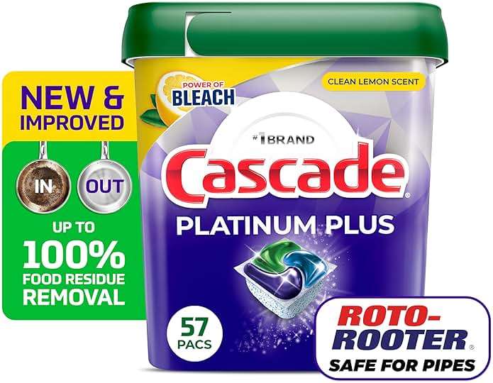 Cascade Platinum Plus Dishwasher Pods, Dishwasher Detergent, Dish Detergent Soap, Lemon, 57 Count - Image 11