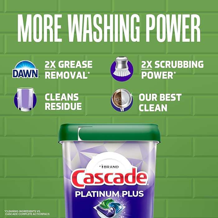 Cascade Platinum Plus Dishwasher Pods, Dishwasher Detergent, Dish Detergent Soap, Lemon, 57 Count - Image 3