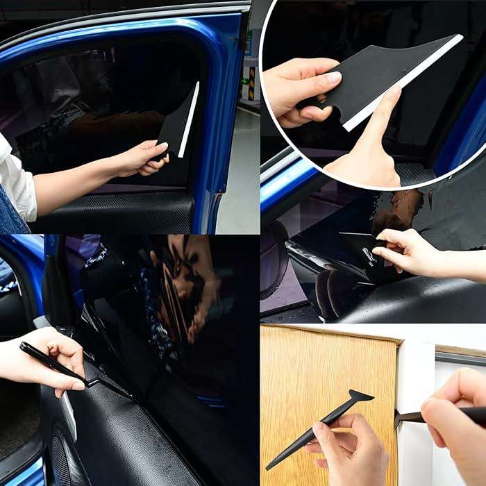 NEWISHTOOL Vinyl Wrap Tool Kit Car Wrap Kit Vehicle Wrapping Tools with Bulldozer Squeegee Felt Squeegee 8 Inch Water Squeegee Utility Knife PPF Tools Wrap Stick Tool Shank Gasket Window Tint Kit - Image 7