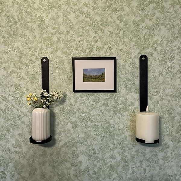 AimtoHome Black Wall Candle Sconces Set of 2, Cast Iron Wall Mounted Candle Holders, Multi-Purpose Farmhouse & Minimalist Modern Decor for Living Room, Hallway - Image 2