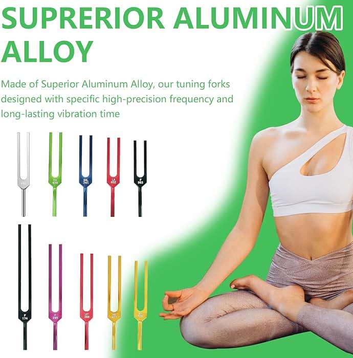 Yisowy 18pcs Solfeggio Tuning Forks Set, 10 Premium Aluminum Alloy Vibrational Forks with 2 Ergonomic Mallets, Activator & Accessories Kit for Yoga, Sound Therapy, Chakra Balancing & Stress Relief - Image 4