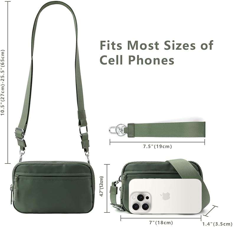 IBEE Dual Wristlet Wallets for Women RFID Blocking Crossbody Wallets Purse with ID Window Large Wristlet Purse Nylon - Image 3