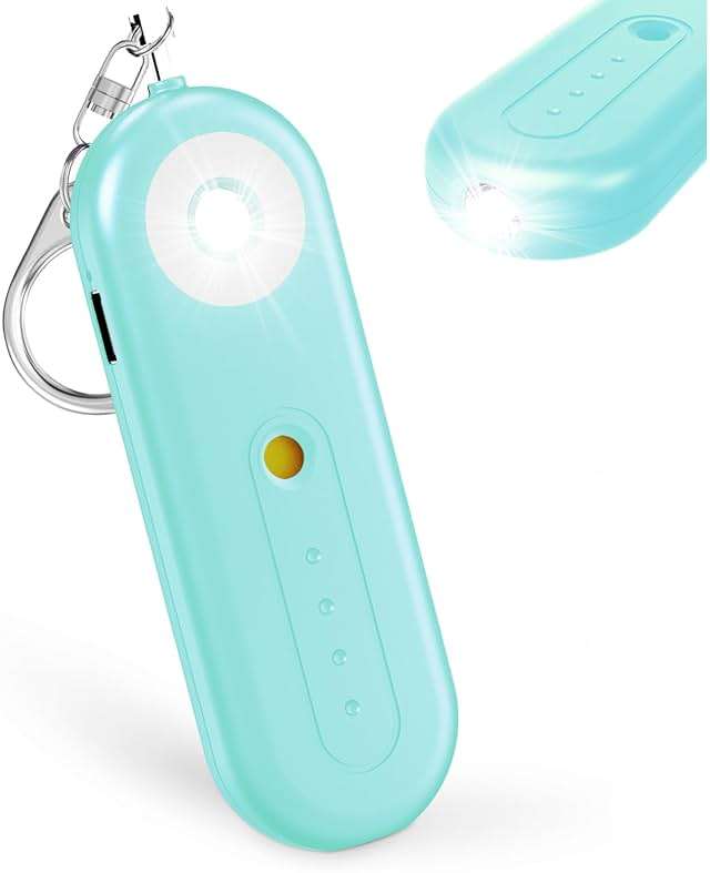 Rechargeable Personal Safety Alarm for Women - 130dB Self Defense Keychain Alarm Whistle with SOS Strobe Light, Low Battery Notice - Security Protection Devices for Kids Elderly College Essentials - Image 1