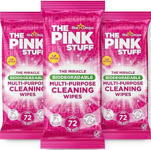 Stardrops The Pink Stuff Miracle Multi-Purpose Cleaning Wipes – 216 Count – Tough on Grease, Grime, and Dirt – All-Purpose Cleaner for Kitchen, Bathroom, and More - Image 1