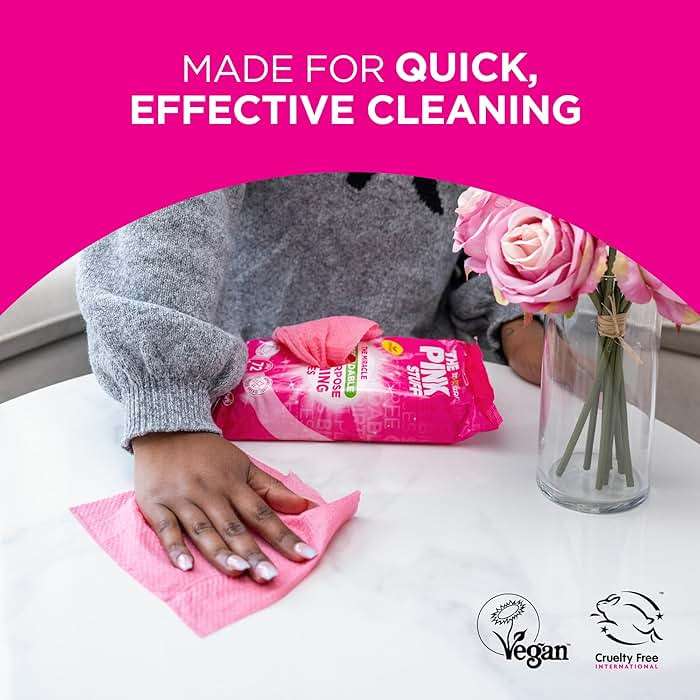 Stardrops The Pink Stuff Miracle Multi-Purpose Cleaning Wipes – 216 Count – Tough on Grease, Grime, and Dirt – All-Purpose Cleaner for Kitchen, Bathroom, and More - Image 4