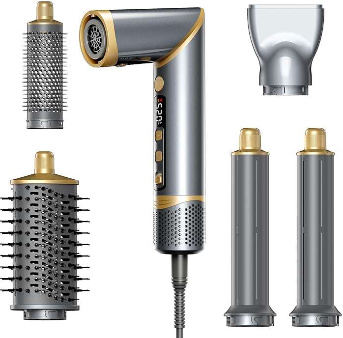 Easywave 5 in 1 Multi Hair Styler Dryer Brush: 110,000 RPM High-Speed, Flexible Air Styling & Drying System, Professional Negative Ionic Hot Air Brush Set for Fast Drying, Curling Volumizing - Image 9