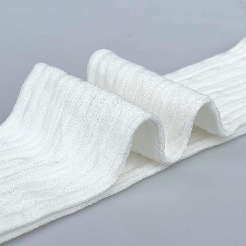 Bestjybt Women Cable Knit Thigh High Socks Cotton Warm Over the Knee Socks Knee High Boot Stockings Leg Warmers - Image 4
