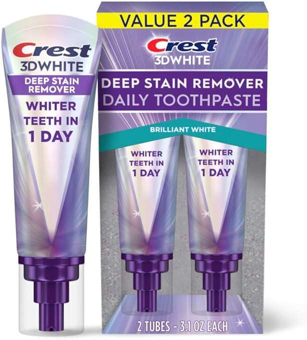 Crest 3DWhite Brilliance Deep Stain Remover Brilliant White Toothpaste - 3.1oz/2pk - Image 1