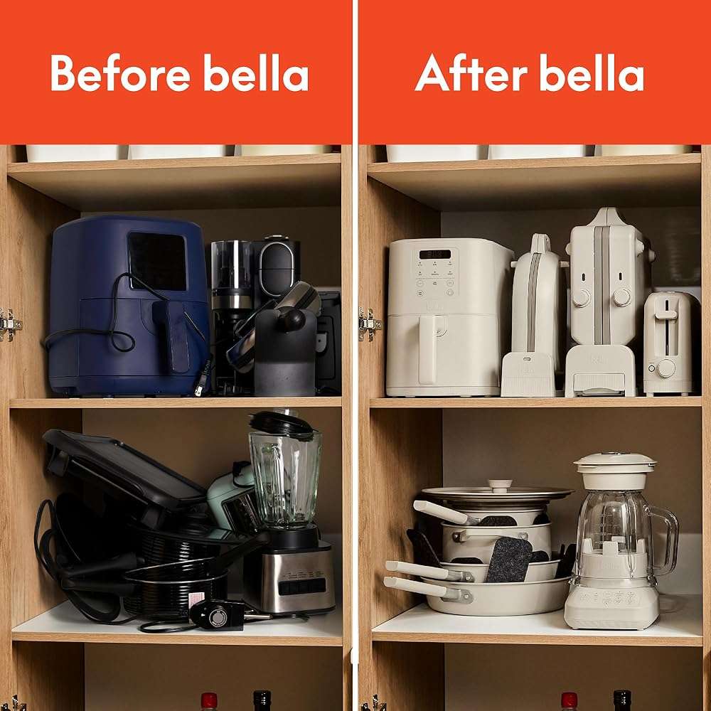 bella 6 Qt Slim Air Fryer, Fits-anywhere™ Kitchenware, EverGood™ Ceramic Nonstick Coating, Adjustable Temperature, 6 Preset Cooking Options, 60 Min Auto Shutoff w Audible Tone, 5lb Capacity, Oatmilk - Image 8