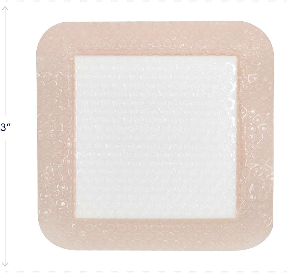 Rencura® Silicone Bordered Foam Dressing, 3" x 3" | Sterile, Breathable & Highly Absorbent | Gentle Adhesive for Sensitive Skin | 10 Pack for Advanced Wound Care| Ideal for Wound Care & Post-Op Use - Image 2