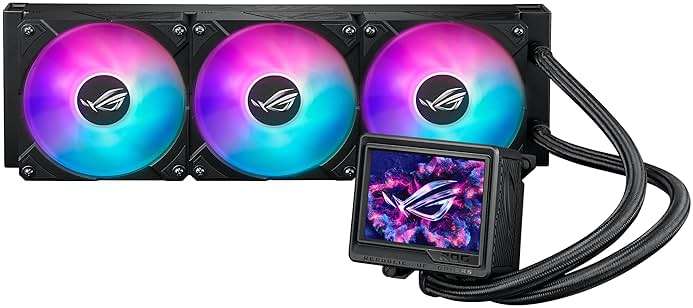 ASUS ROG RYUJIN III 360 ARGB Extreme All-in-one AIO CPU Liquid Cooler, AMD Ryzen 9000 & Intel Core Ultra Ready, Asetek Gen8 V2 Pump high Airflow Magnetic Fans; Customizable 3.5" LCD, 6 Year Warranty - Image 1