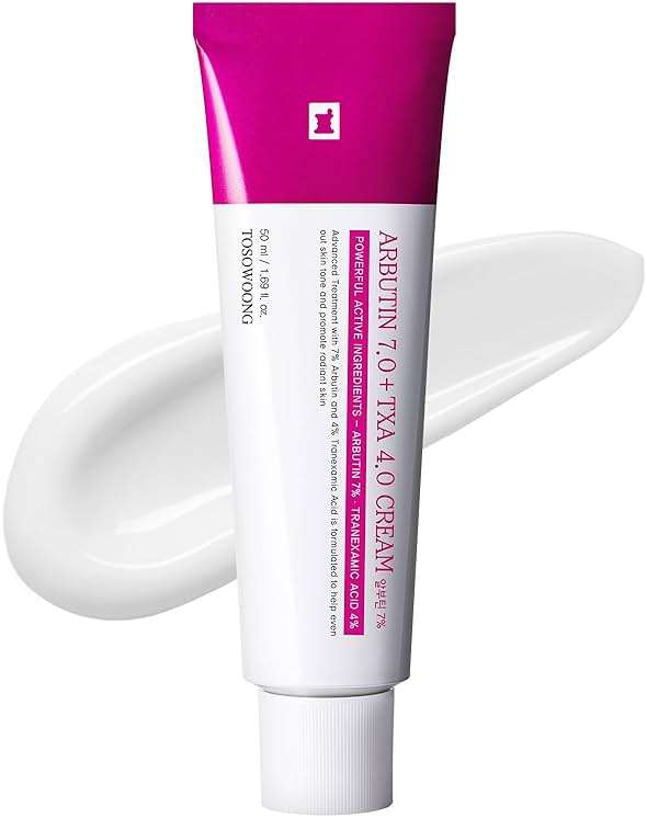 TOSOWOONG Arbutin 7% + Tranexamic Acid 4% Cream, 70,000ppm Arbutin, 40,000ppm TXA, Niacinamide, Glutathione, Dark Spots, Freckle, Blemishes, Pigmentation, Korean Skin Care, 50ml, 1.69 fl.oz. - Image 1