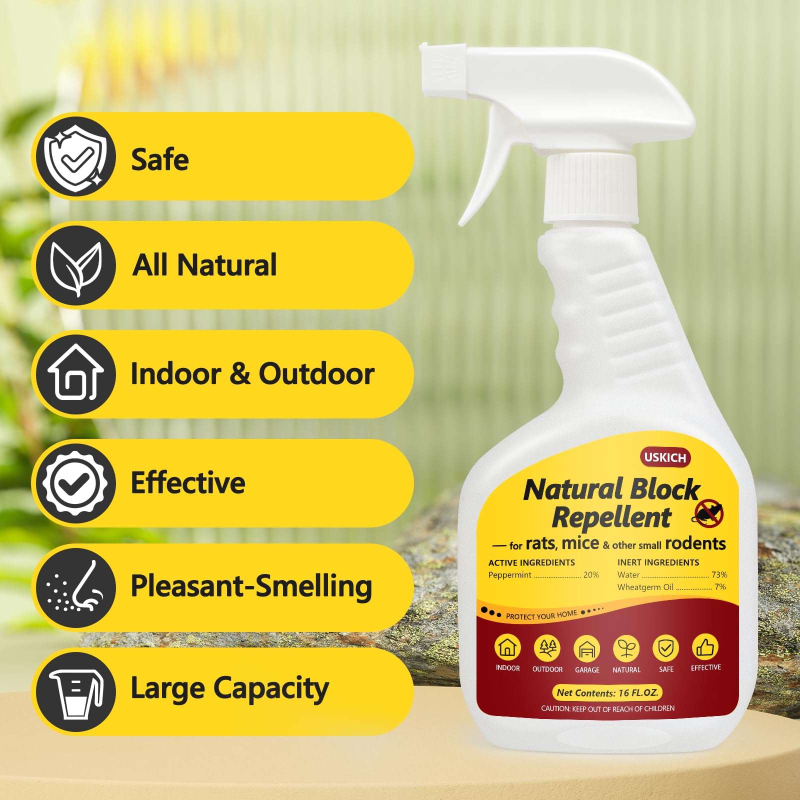 Peppermint Oil Rodent Repellent Spray for Vehicles -2 Pack Rodent Repellent & Mouse Repellent Spray, Natural Mice Repellent for Car Engines, RVs, Trucks & Boats - Safe Indoor & Outdoor Use,16oz - Image 3