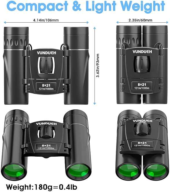 Mini Compact Binoculars for Adults and Kids - Waterproof High Powered Easy Focus Small Binocular, Ideal for Bird Watching, Hunting, Concert, Theater, Travel, Hiking, Sightseeing & Outdoor Sports - Image 2