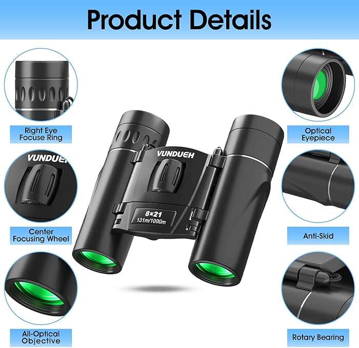Mini Compact Binoculars for Adults and Kids - Waterproof High Powered Easy Focus Small Binocular, Ideal for Bird Watching, Hunting, Concert, Theater, Travel, Hiking, Sightseeing & Outdoor Sports - Image 7