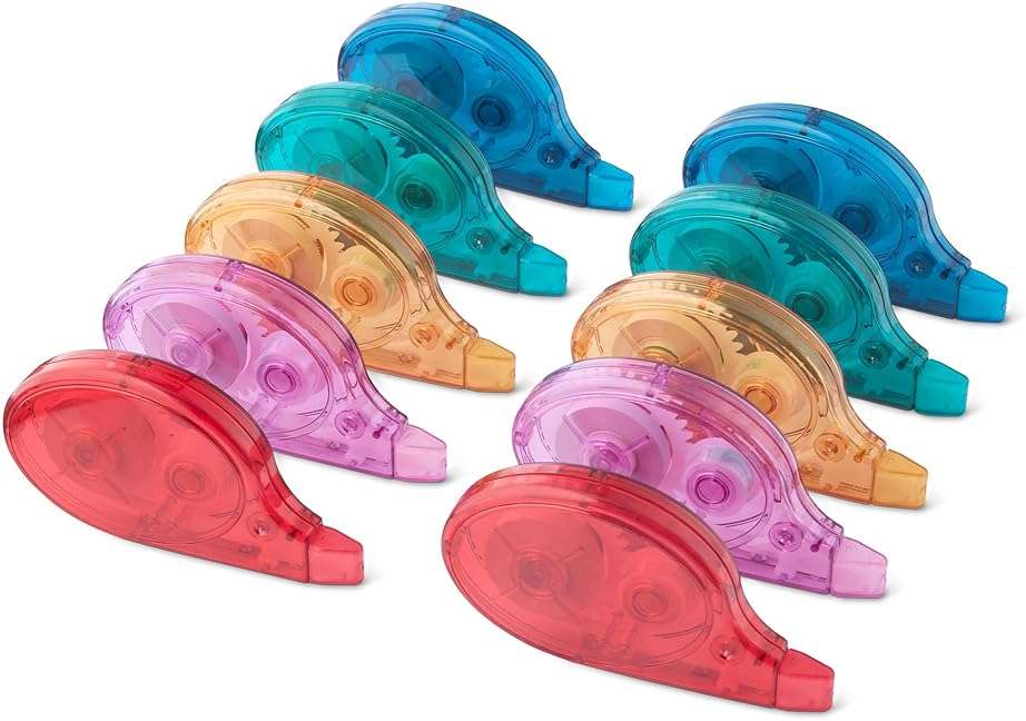 Amazon Basics White-Out Correction Tape with Dispenser, Clean and Easy to Use, 39.3ft, 10-Pack, Tear-Resistant Tape for Office or School Supplies - Image 1
