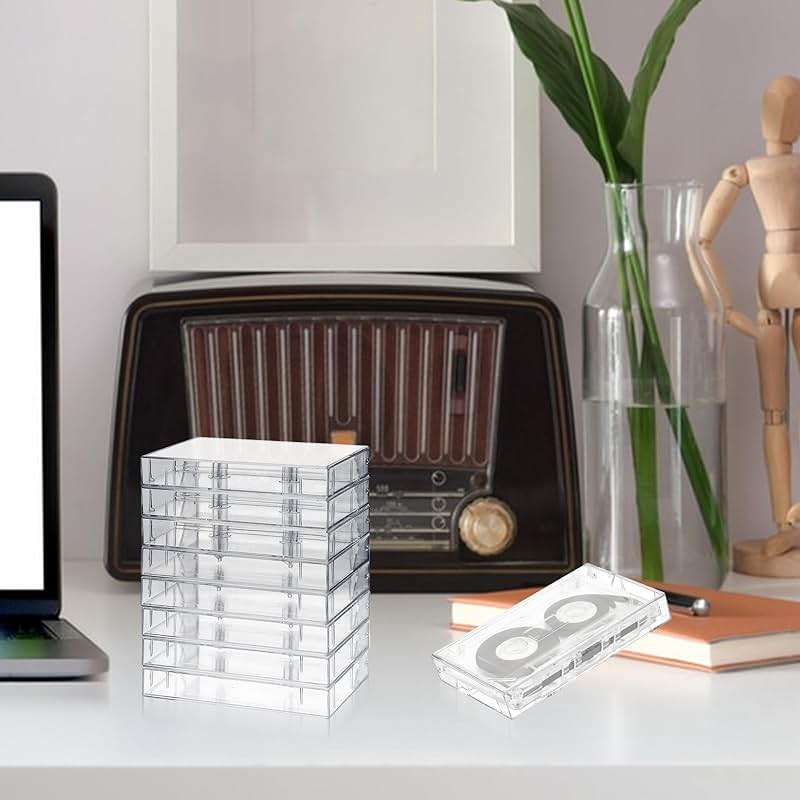 25 Pcs Audio Cassette Storage Cases - Clear Plastic Cassette Tape Cases, Classic Style Boxes Cassette | Replace Lost & Damaged Cases | Perfect as Cassette Tape Storage(4.3" L x2.8 W x0.6 H) - Image 2