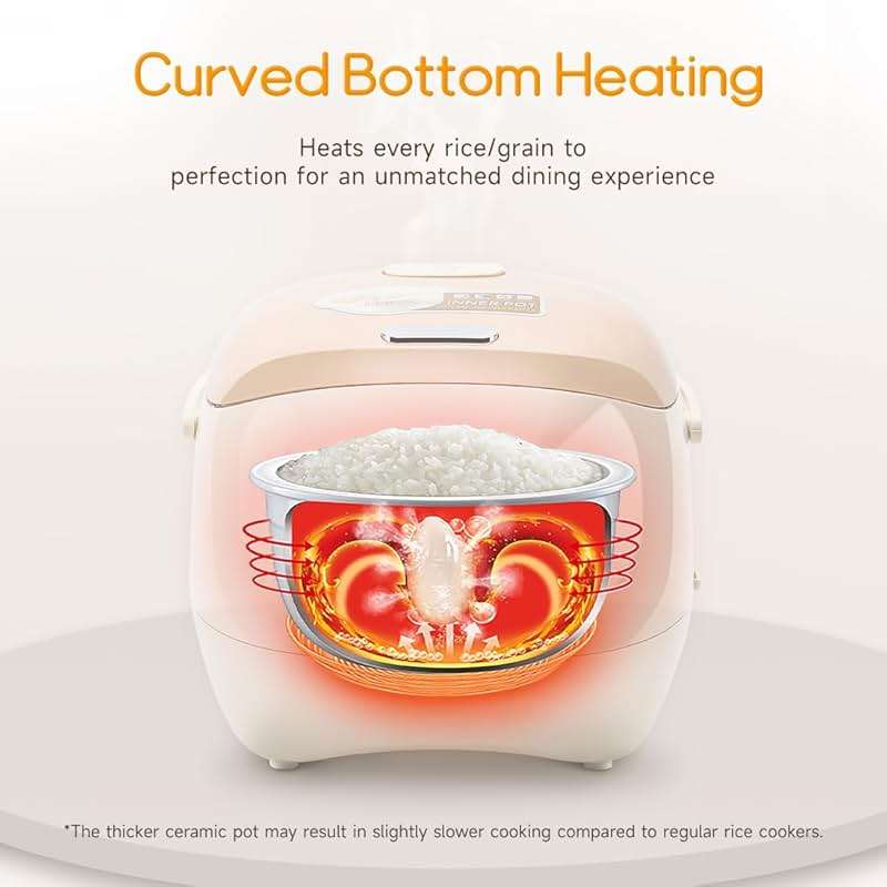 Joydeem Ceramic Rice Cooker, 6 Cups Uncooked Rice Cookers with Pure Ceramic Inner Pot, Healthy & PFOA Free, 3L/3.2 qt, DFB-C300 - Image 6