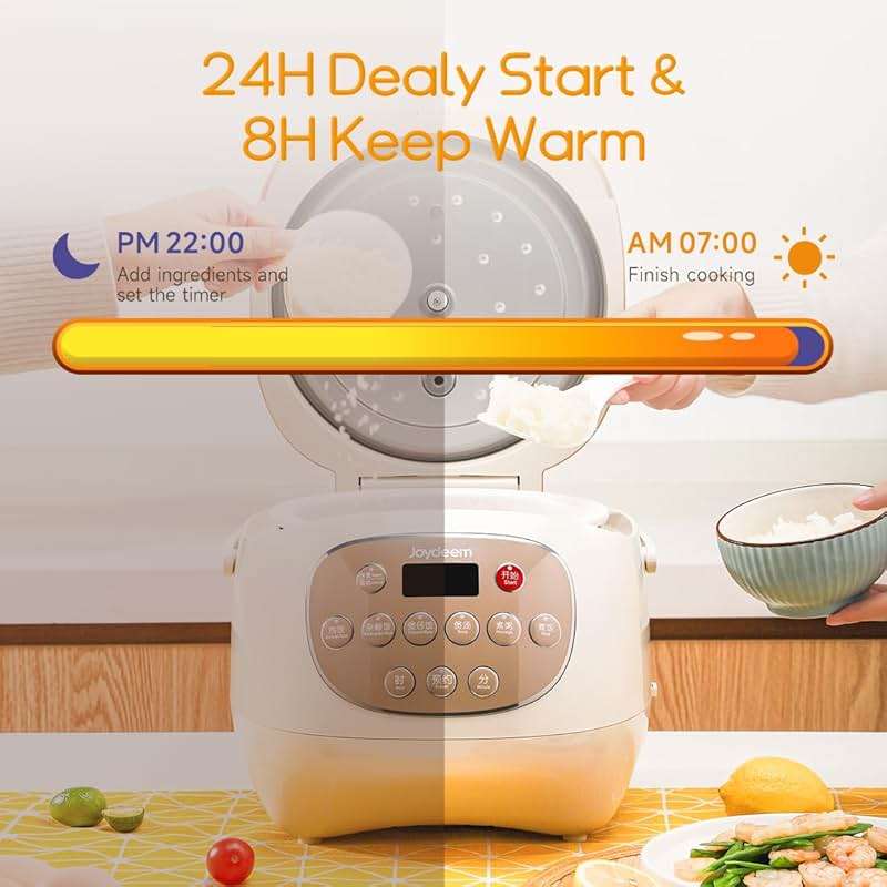 Joydeem Ceramic Rice Cooker, 6 Cups Uncooked Rice Cookers with Pure Ceramic Inner Pot, Healthy & PFOA Free, 3L/3.2 qt, DFB-C300 - Image 7