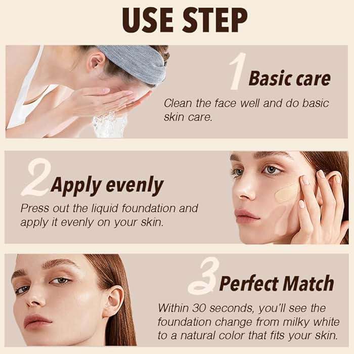 Foundation 4 in 1 - Color Changing Foundation, Medium Spectrum with SPF 50, Hypoallergenic Hydrating Liquid Concealer, Long-lasting & Waterproof Natural Finish - 1.0 fl oz - Image 6