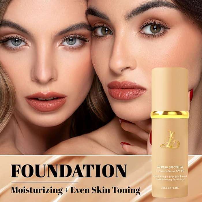Foundation 4 in 1 - Color Changing Foundation, Medium Spectrum with SPF 50, Hypoallergenic Hydrating Liquid Concealer, Long-lasting & Waterproof Natural Finish - 1.0 fl oz - Image 7