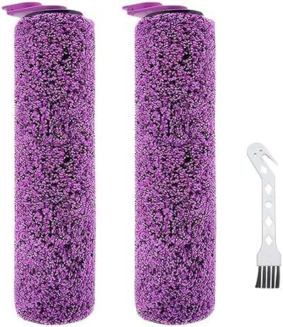 MengTiger Roller Brush Replacement Parts for Shark Hydroduo WW200/ WW201/ WW205/ WW201Q Cordless Wet Dry Hard Floor Vacuum Cleaner, 2 Roller Brush 1 Cleaning Brush - Image 1