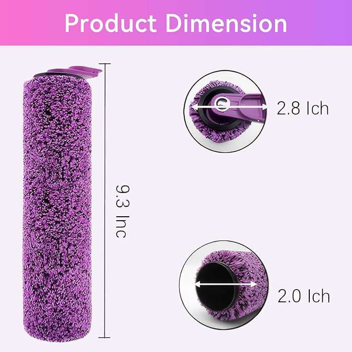 MengTiger Roller Brush Replacement Parts for Shark Hydroduo WW200/ WW201/ WW205/ WW201Q Cordless Wet Dry Hard Floor Vacuum Cleaner, 2 Roller Brush 1 Cleaning Brush - Image 2