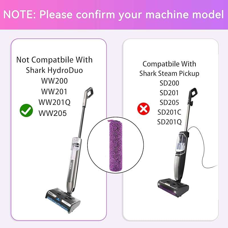 MengTiger Roller Brush Replacement Parts for Shark Hydroduo WW200/ WW201/ WW205/ WW201Q Cordless Wet Dry Hard Floor Vacuum Cleaner, 2 Roller Brush 1 Cleaning Brush - Image 4