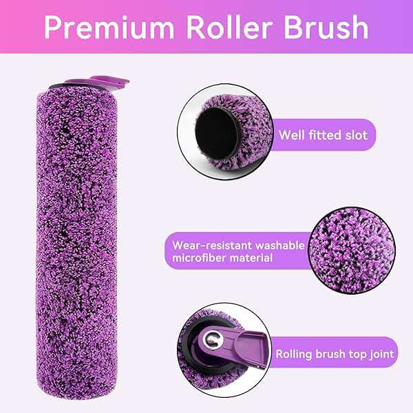 MengTiger Roller Brush Replacement Parts for Shark Hydroduo WW200/ WW201/ WW205/ WW201Q Cordless Wet Dry Hard Floor Vacuum Cleaner, 2 Roller Brush 1 Cleaning Brush - Image 5
