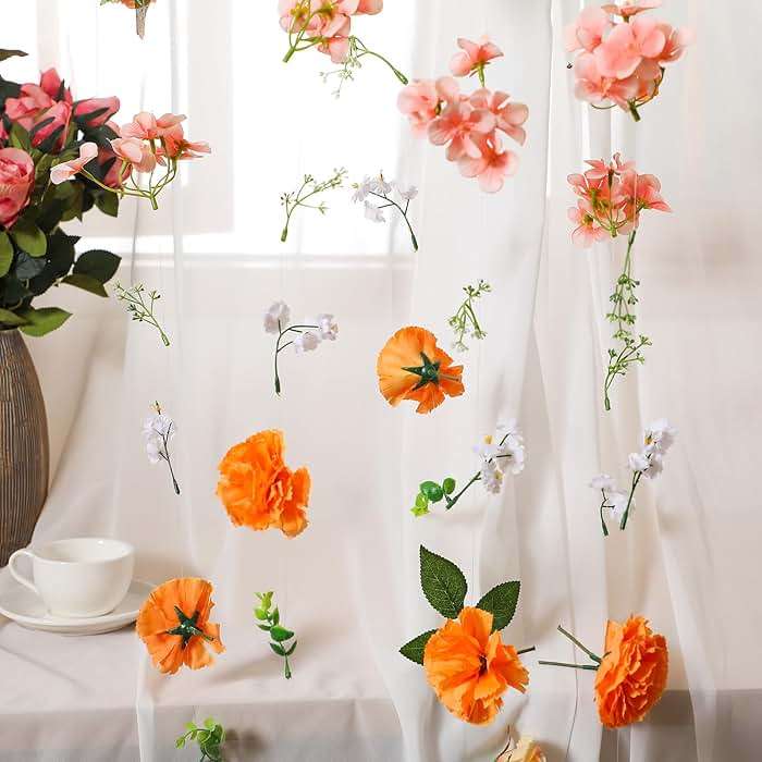 XunYee 6 Pcs 35.4 ft Flower Garlands Artificial Wildflower Vines Floral Hanging Backdrop Fake Flower Garlands Faux Silk Wildflower Vine for Wedding Bridal Shower Home Garden Wall Arch Decor(Rose) - Image 3