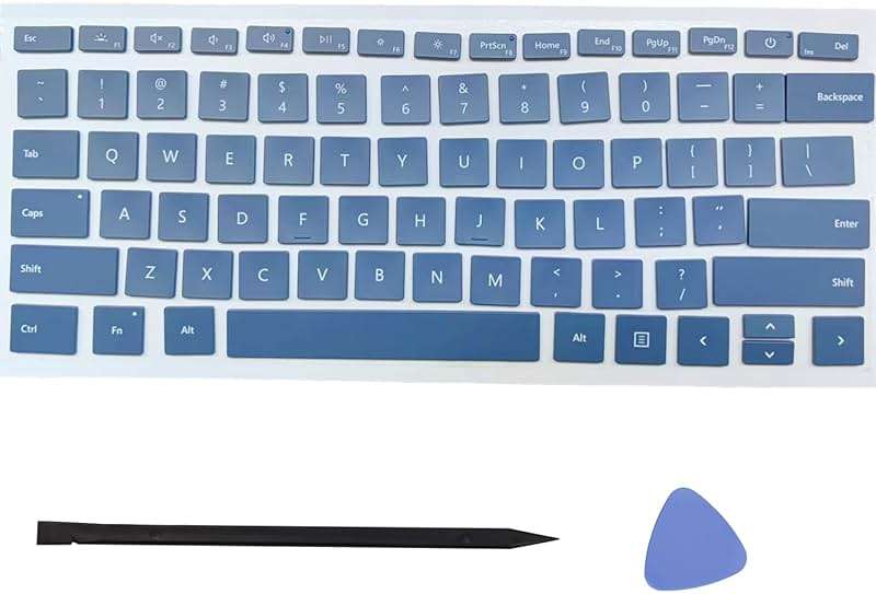 Replacement Keycap Keys,US Layout Key caps and Tool Compatible for Surface Laptop 3/4/5/6 13.5/15inch 1867 1868 1872 1873 1950 1951 1952 1953 Keyboard (Baby Blue) - Image 1