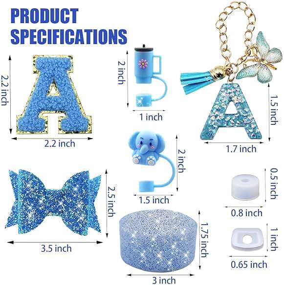 Liangang 9PCS Cup Accessories Set For Stanley 30oz 40oz,Including 2PCS Stanley Straw Cover and Boot,Spill Proof Stopper,Handle Charm,Bow straw,2PCS Sticker Letter (Letter A) - Image 3