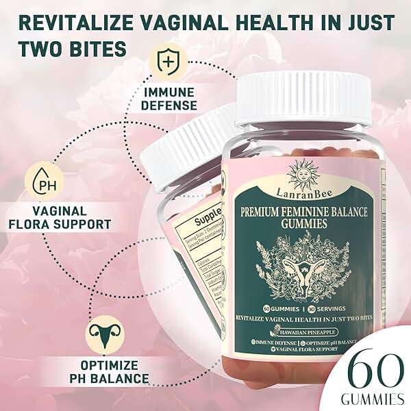 Premium Feminine Balance Gummies Vaginal Probiotic - for Women’s pH Balanced Health & Wellness - Immune Support - Vegan, Gluten-Free & Halal - Hawaiian Pineapple - 60 Gummies - 30 Servings (1) - Image 3