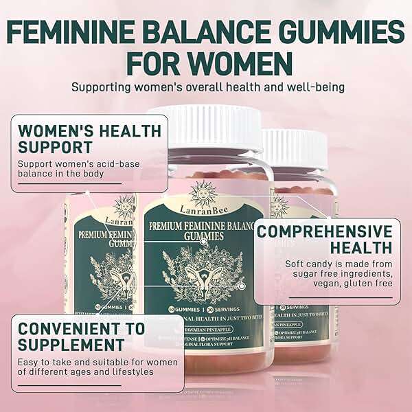 Premium Feminine Balance Gummies Vaginal Probiotic - for Women’s pH Balanced Health & Wellness - Immune Support - Vegan, Gluten-Free & Halal - Hawaiian Pineapple - 60 Gummies - 30 Servings (1) - Image 7