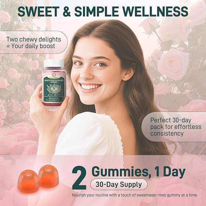 Premium Feminine Balance Gummies Vaginal Probiotic - for Women’s pH Balanced Health & Wellness - Immune Support - Vegan, Gluten-Free & Halal - Hawaiian Pineapple - 60 Gummies - 30 Servings (1) - Image 8