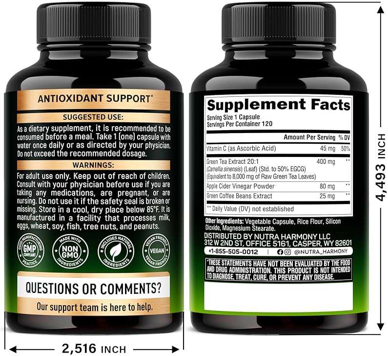 Green Tea Extract - 50% EGCG, Extra Strength 20:1 Extract - Natural Green Tea Supplement + Green Coffee Beans & Apple Cider Vinegar - Energy & Metabolism Support - for Men & Women - Vegan 120 Capsules - Image 2